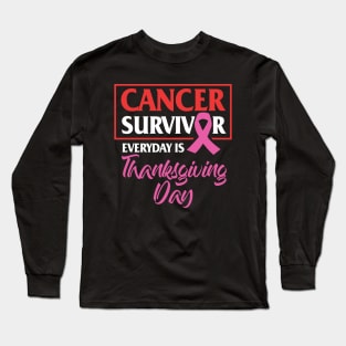Breast Cancer Survivor Pink Ribbon Design Long Sleeve T-Shirt